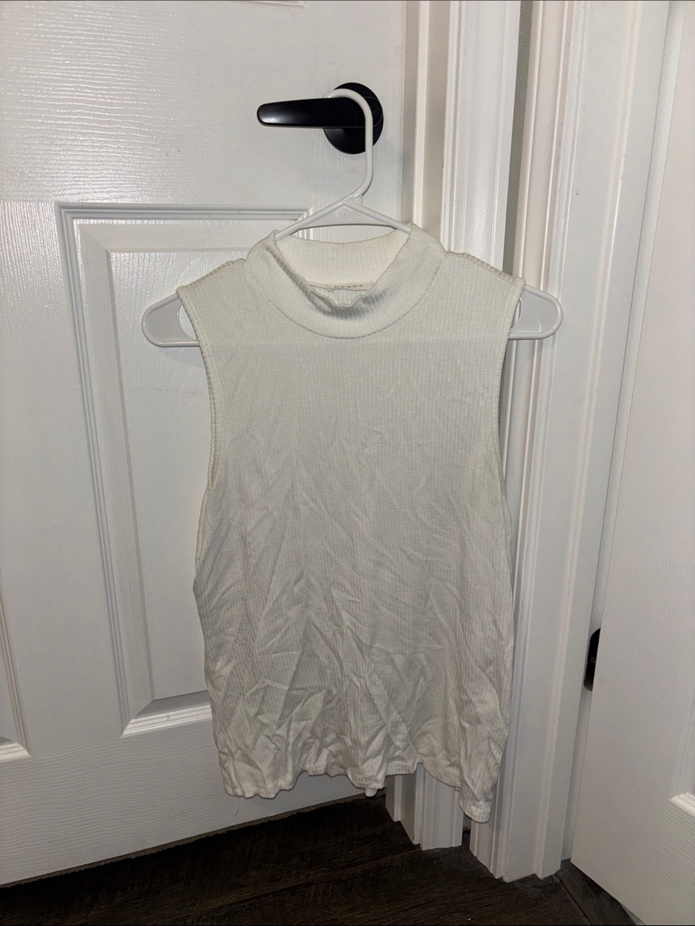 Cyrus Sleeveless Mock Neck Tank - White